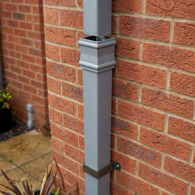Aluminium Traditional Downpipe Length 72x72mm x 3m Non-Eared Socket