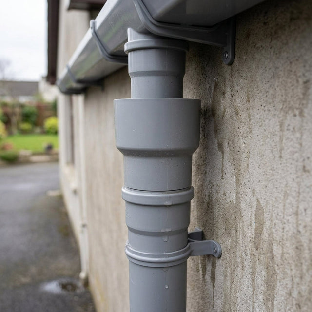 Aluminium 63mm Outlet to Downpipe Length Connector