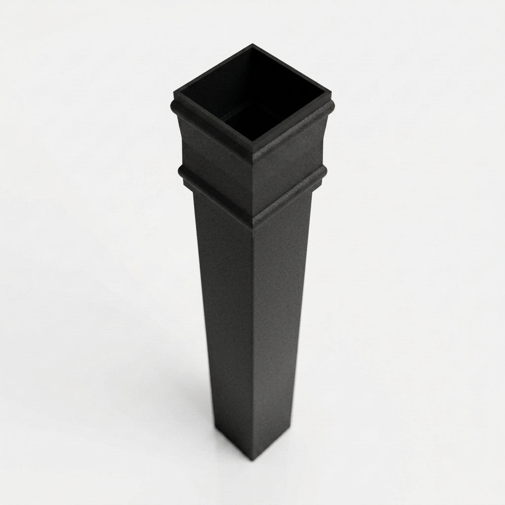 Traditional Downpipe Length 72x72mm x 3m Non-Eared Socket — Textured Black