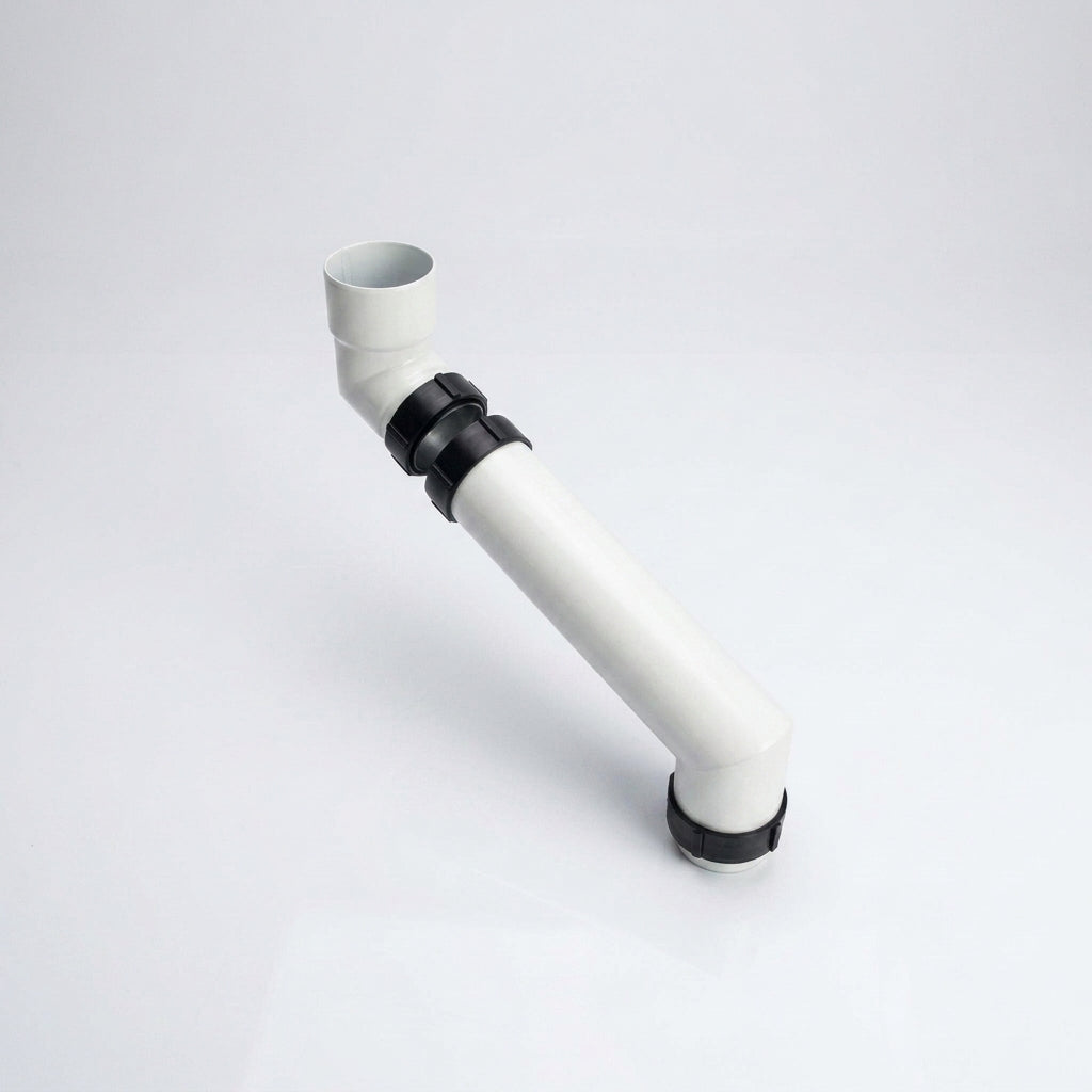 76mm Diameter Flush Joint Adjustable Swanneck Downpipe — RAL 9016