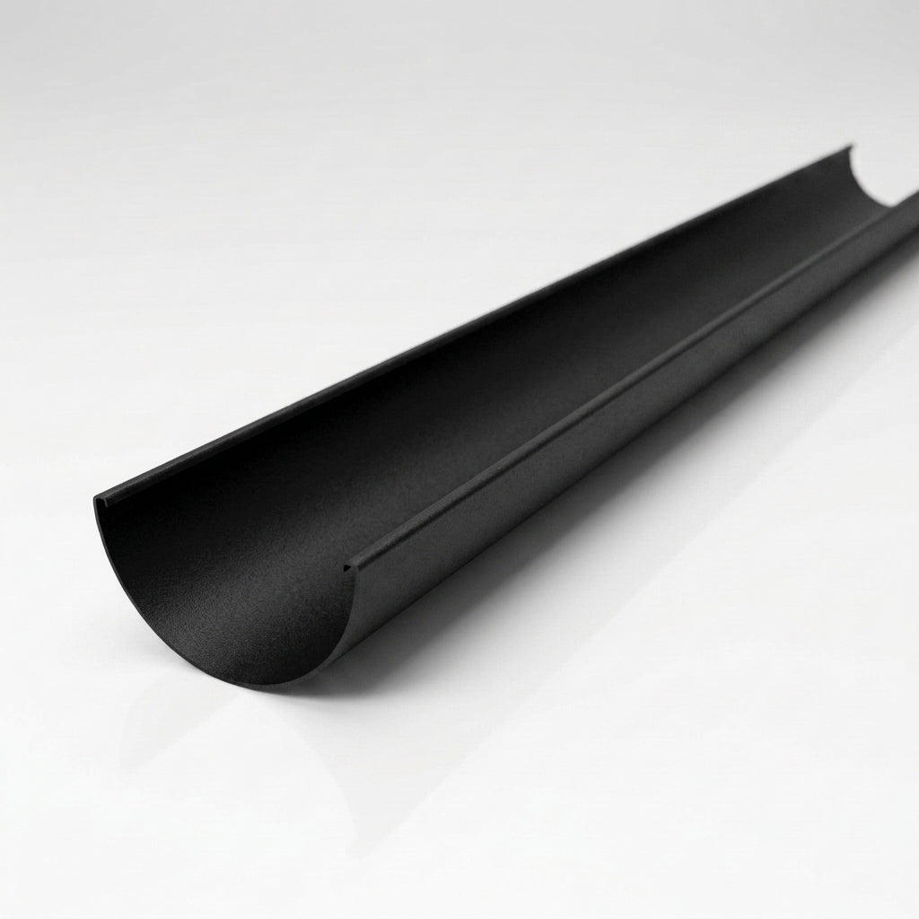 Half Round Aluminium Gutter 125mm x 3m Marine Grade — Textured Black