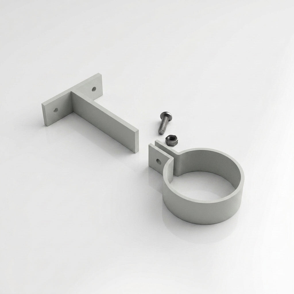Adjustable Aluminium Pipe Clip 63mm Diameter — RAL 7035