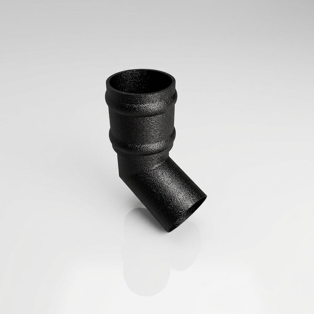 Traditional Aluminium Downpipe Bends 63mm Dia 92.5° 112.5° — Textured Black / 112.5 Degrees