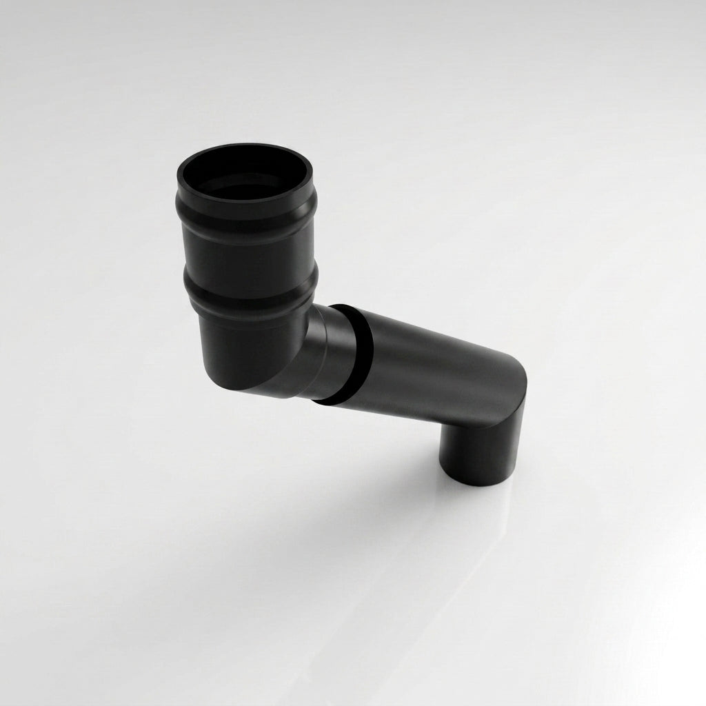 Traditional Adjustable Swanneck 63mm Diameter Aluminium Downpipe — RAL 9005