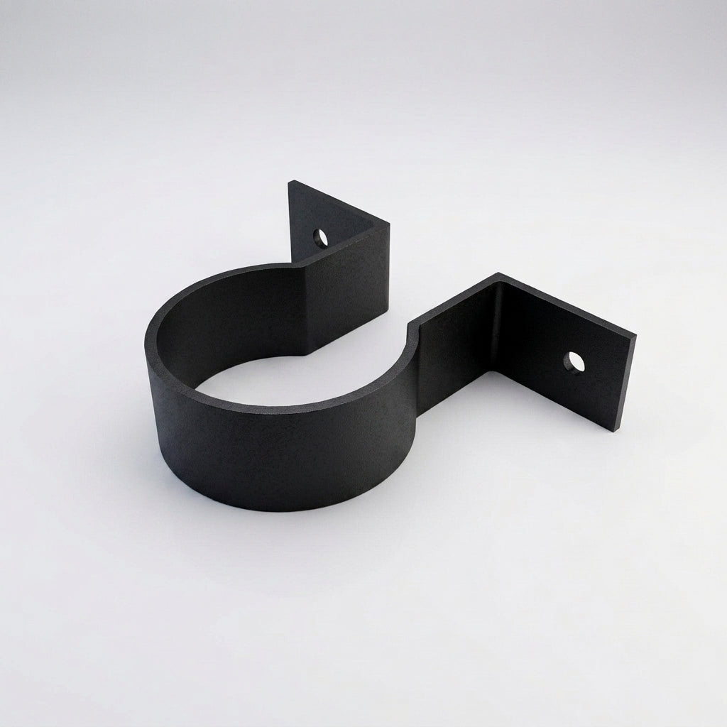 76mm Aluminium Downpipe Clip – Flush Joint — Textured Black