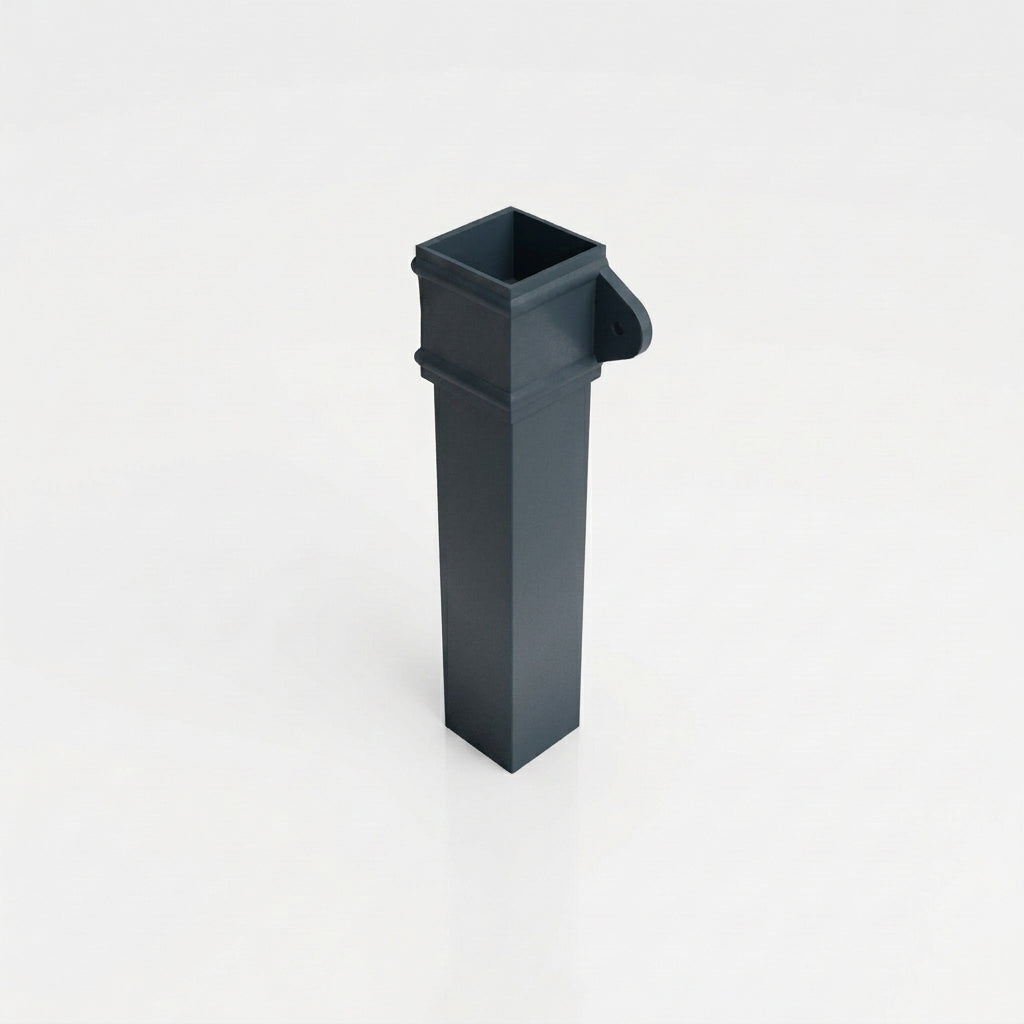 Traditional Aluminium Downpipe 72x72mm x 3m Eared Socket — RAL 7016