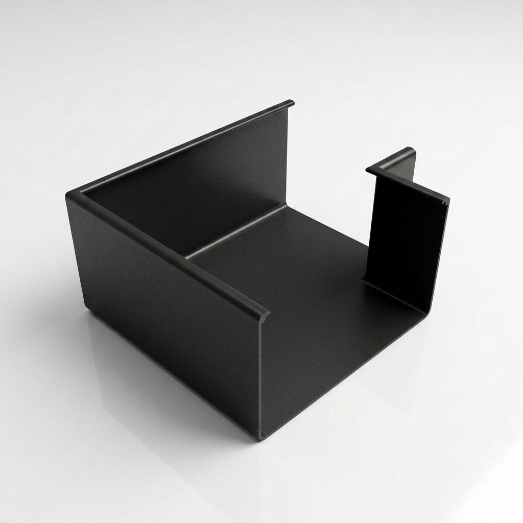 90° Aluminium Box Gutter Angle 135 x 100mm — Textured Black