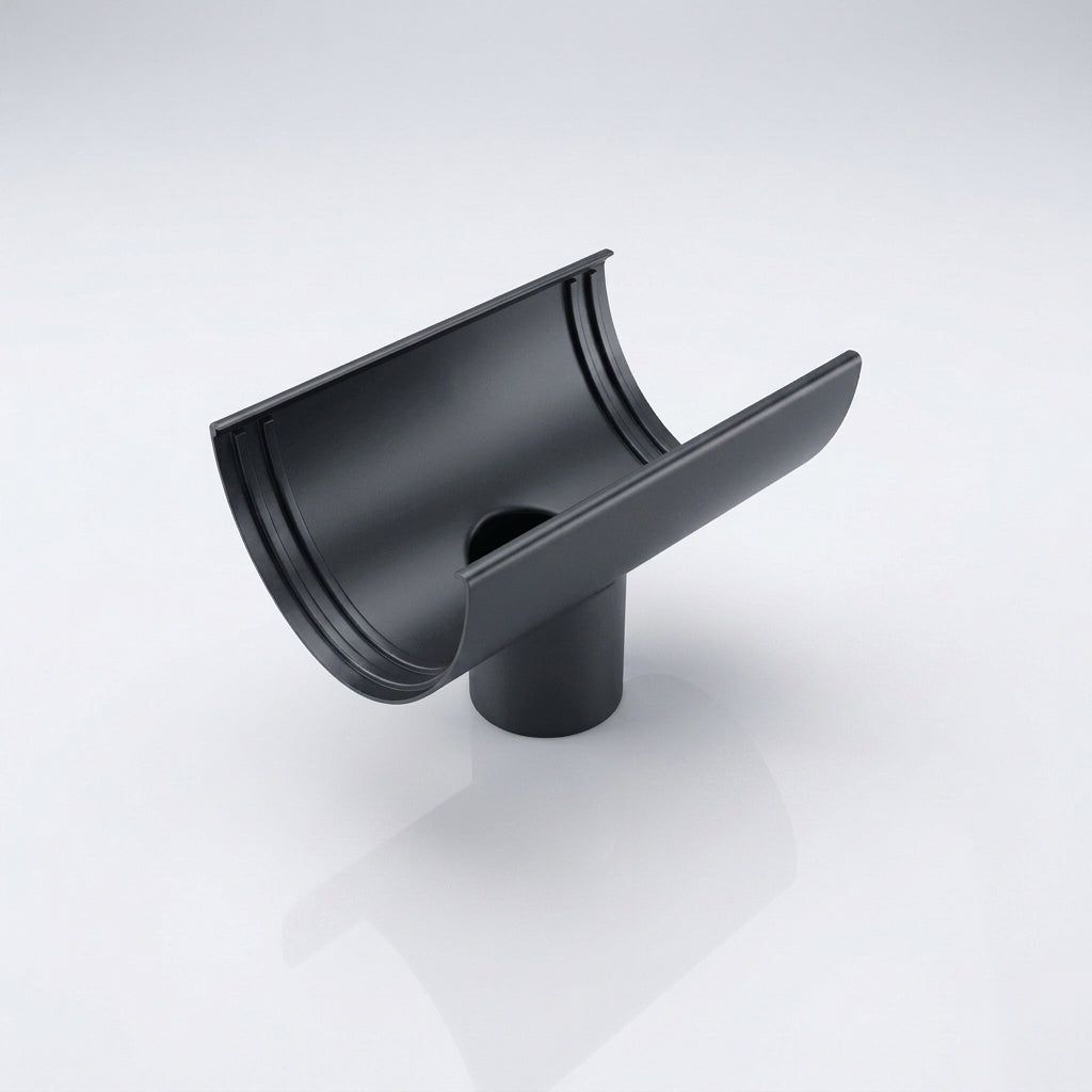 Deepflow Aluminium Gutter Outlet 63mm Dia – 130mm — RAL 7021