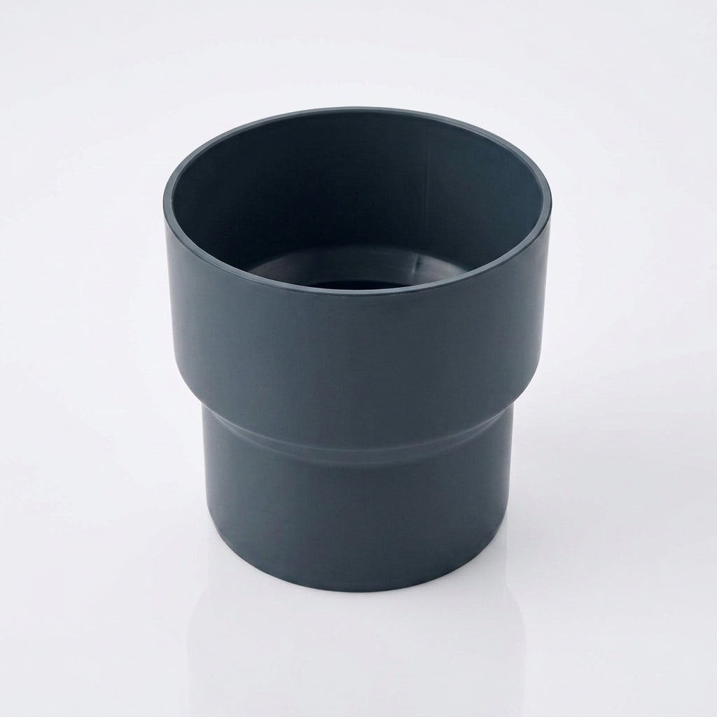 63mm Outlet to Downpipe Length Connector — RAL 7016