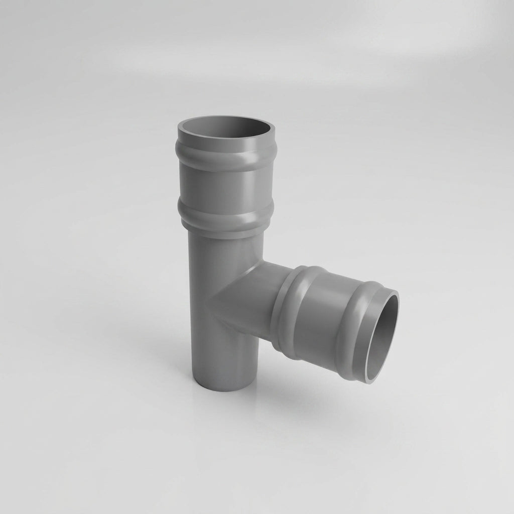 63mm Diameter Traditional Downpipe Branches 92.5° & 112.5° — RAL 7037 / 92.5 Degrees