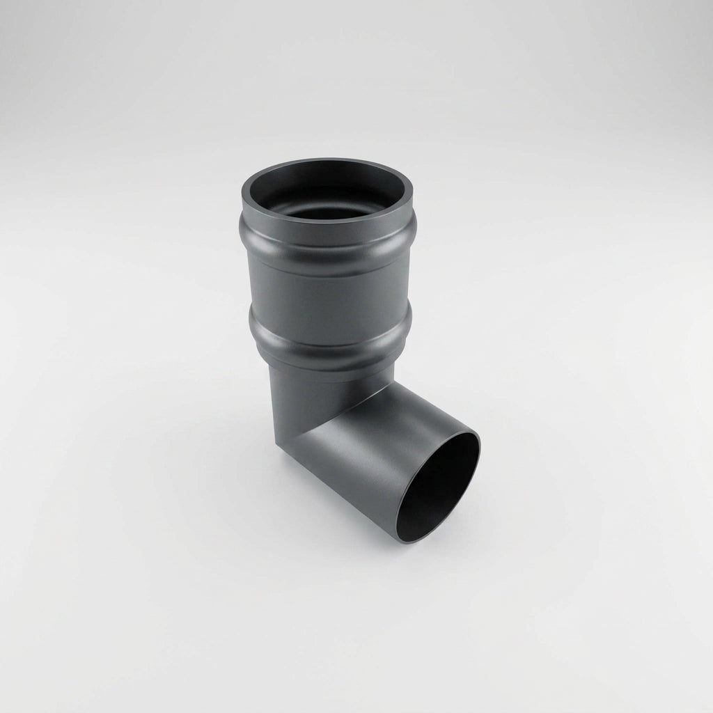Traditional Aluminium Downpipe Bends 63mm Dia 92.5° 112.5° — RAL 7021 / 92.5 Degrees