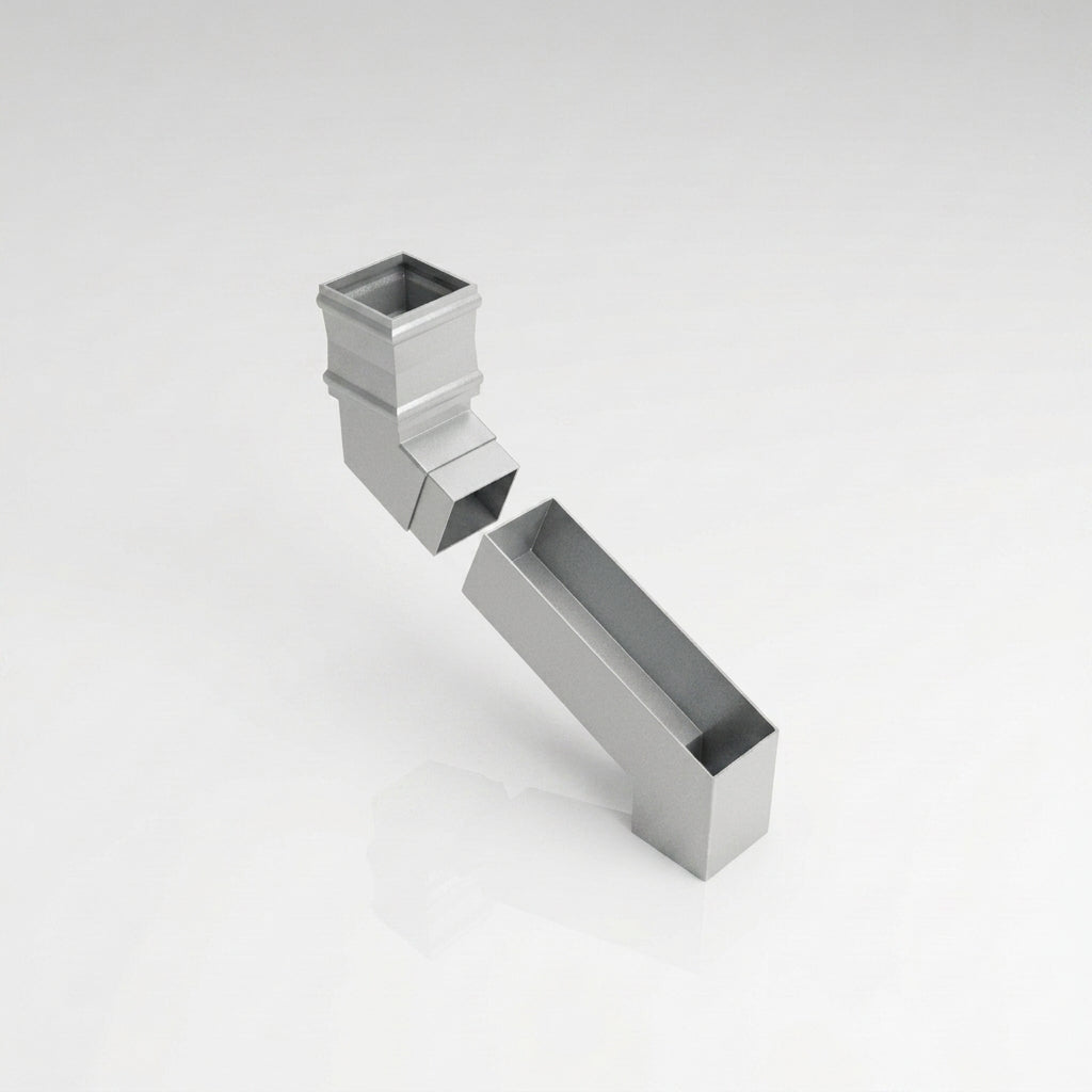 72x72mm Aluminium Adjustable Swanneck Offset — RAL 9006