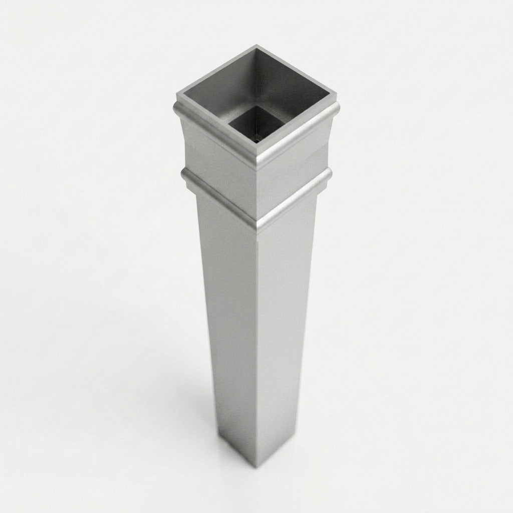 Traditional Downpipe Length 72x72mm x 3m Non-Eared Socket — RAL 9006