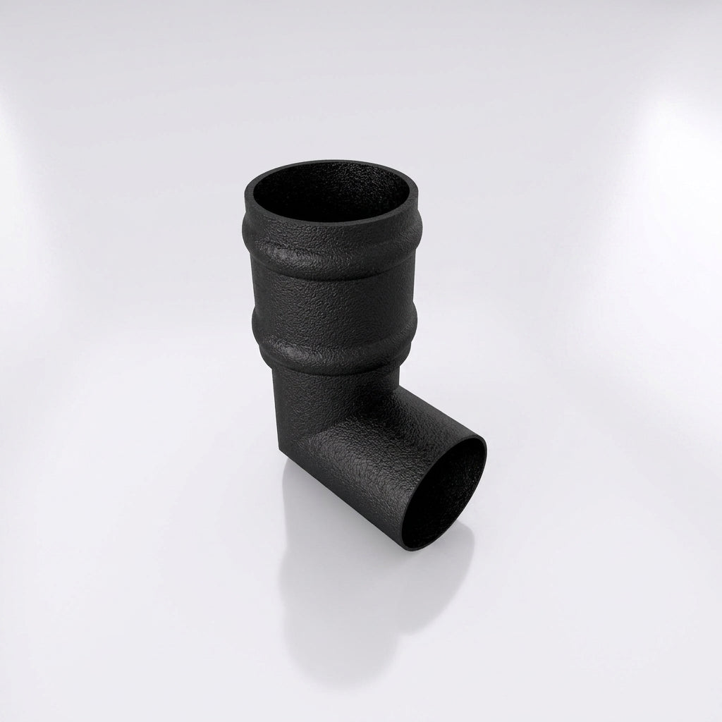 Traditional Aluminium Downpipe Bends 63mm Dia 92.5° 112.5° — Textured Black / 92.5 Degrees