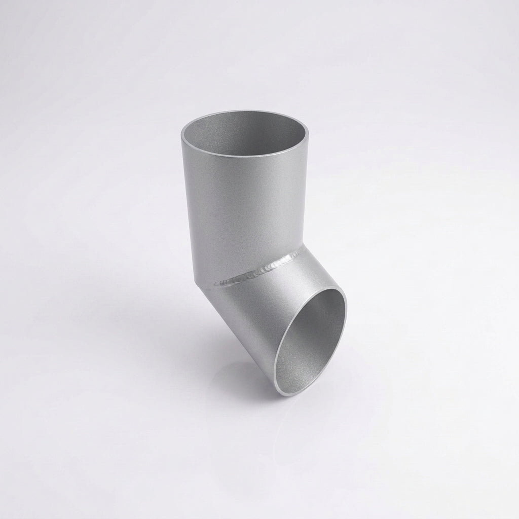 76mm Diameter Flush Joint Aluminium Downpipe Shoe — RAL 9006