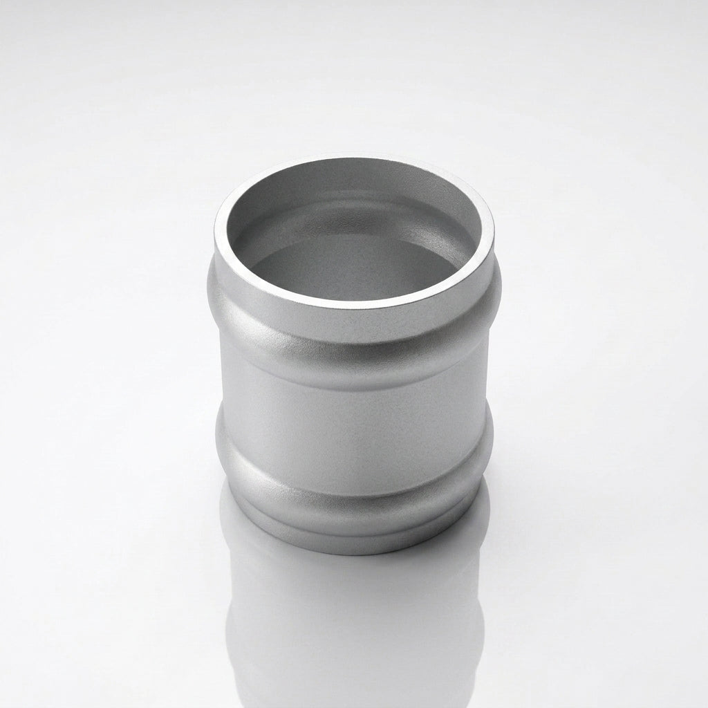 Traditional Aluminium Downpipe Socket 63mm Dia Non-Eared — RAL 9006