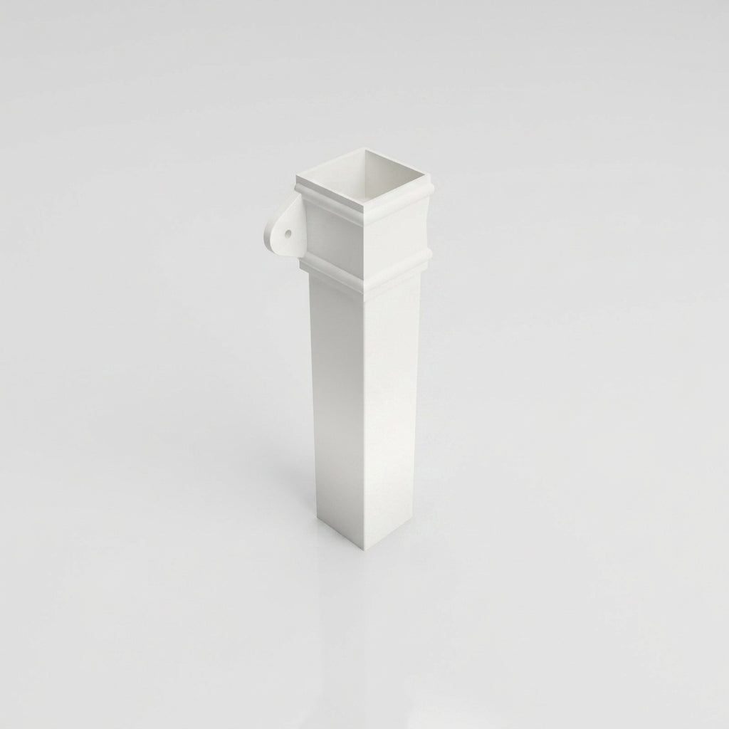 Traditional Aluminium Downpipe Sample — RAL 9016 / 72x72mm