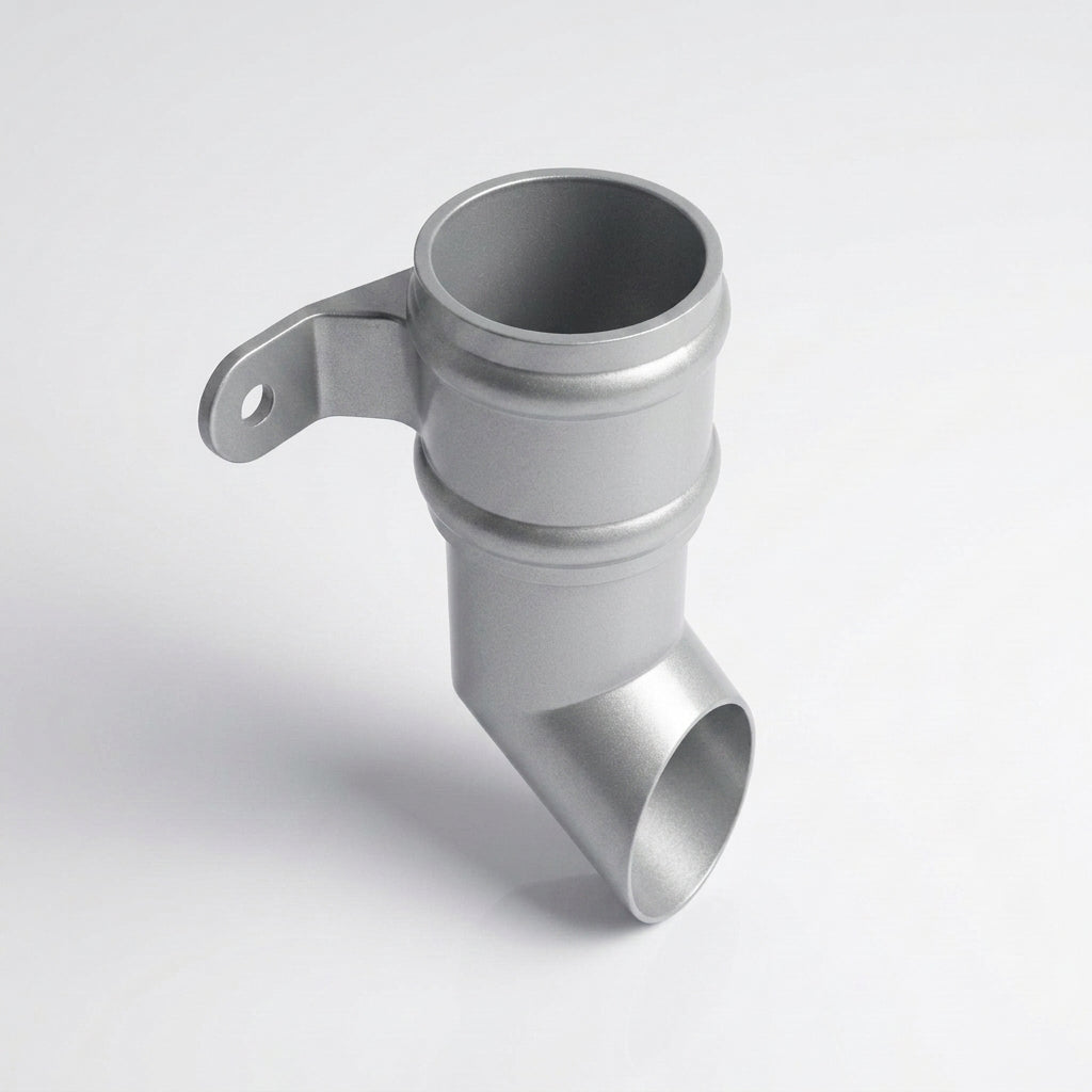 Traditional Aluminium Downpipe Shoe 76mm Diameter — RAL 9006