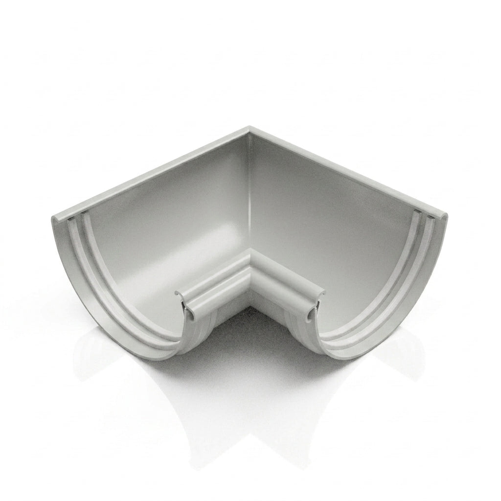 Half Round Aluminium Gutter Angle 90° - 125mm — RAL 7035