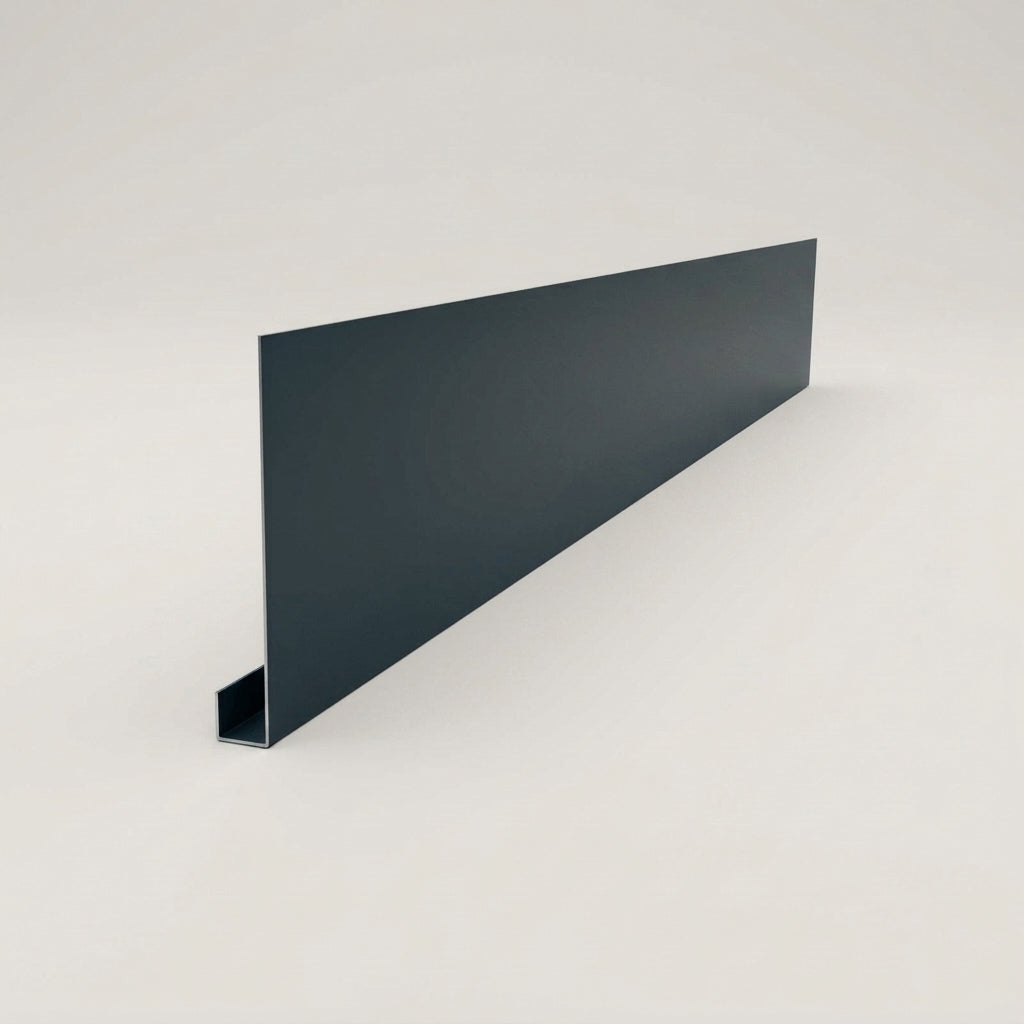 Aluminium Fascia Board Sample — RAL 7016 / 'U' Return