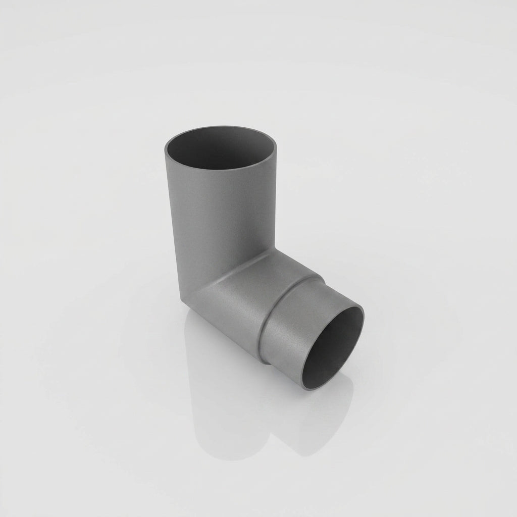 76mm Diameter Flush Joint Aluminium Downpipe Bends — RAL 7037 / 92.5 Deg