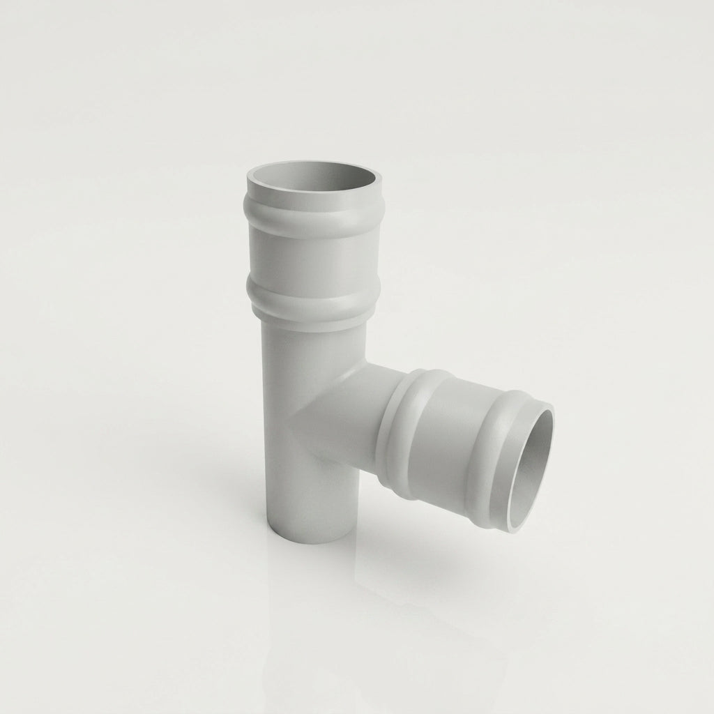 Traditional Aluminium Downpipe Branch 76mm Diameter — RAL 7035 / 92.5 Degrees