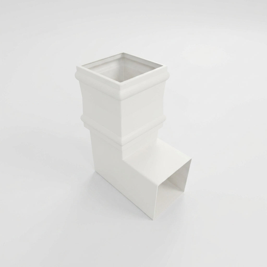 Traditional Aluminium Downpipe Bends 72x72mm – 92.5° & 112.5° — RAL 9010 / 92.5 Degrees