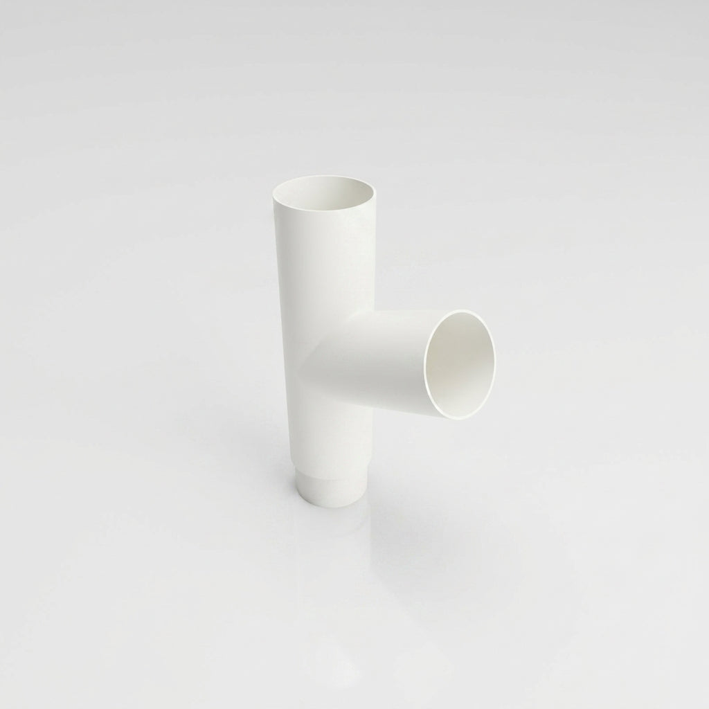 76mm Diameter Flush Joint Downpipe Branches — RAL 9016 / 112.5 Degrees