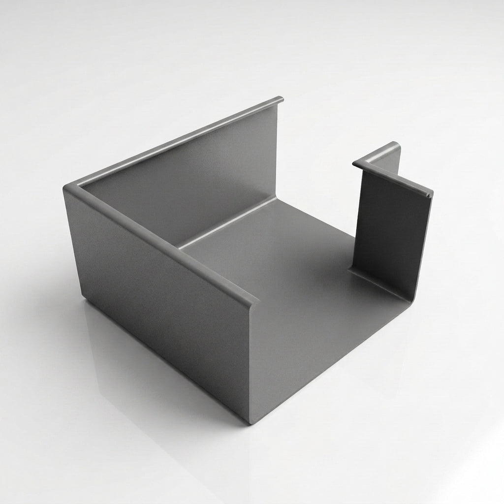 90° Aluminium Box Gutter Angle 135 x 100mm — RAL 7037