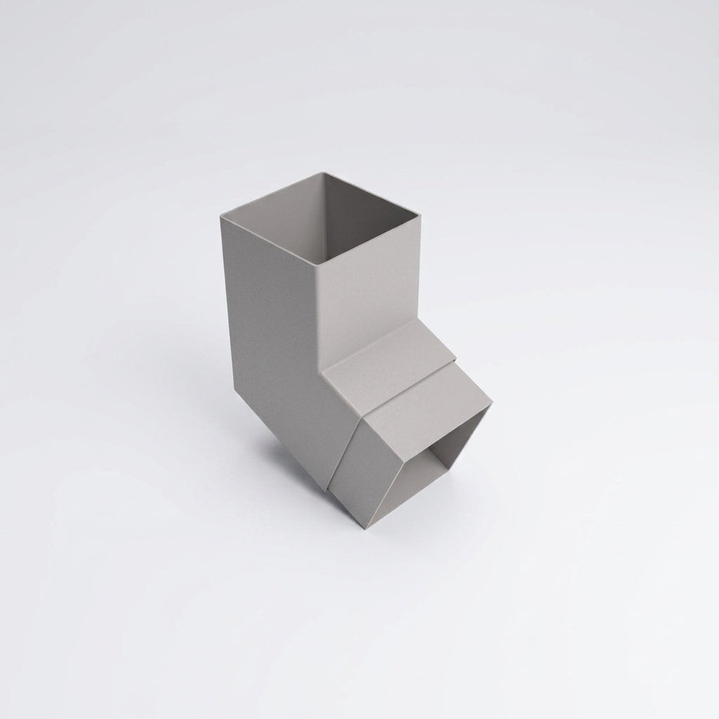 Flush Joint Aluminium Downpipe Bend 72x72mm — RAL 7036 / 112.5 Degrees