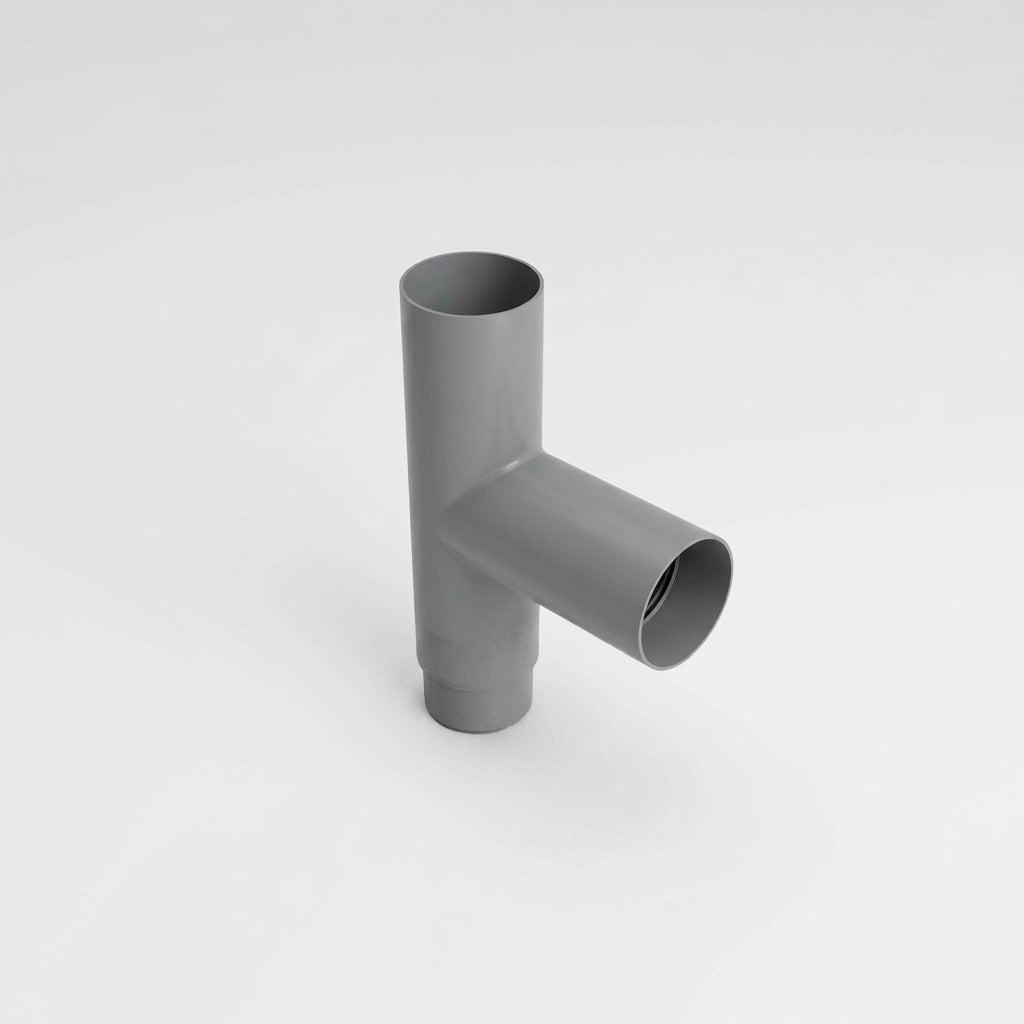 63mm Flush Joint Downpipe Branches – 92.5° or 112.5° Arms — RAL 7037 / 92.5 Deg
