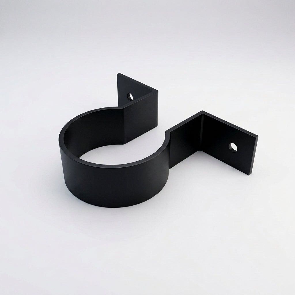 76mm Aluminium Downpipe Clip – Flush Joint — RAL 9005
