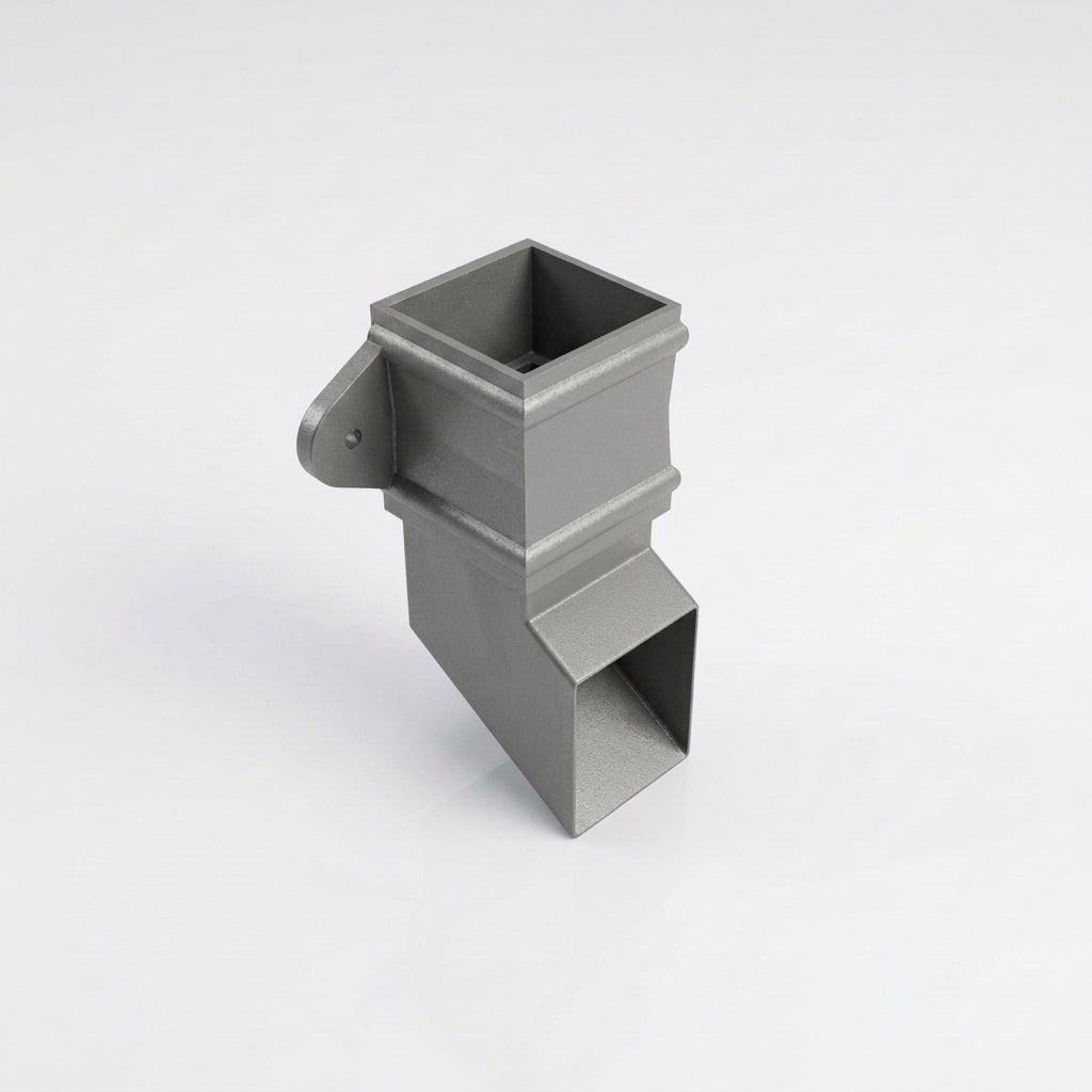 Traditional Aluminium Downpipe Shoe 72x72mm — RAL 7037