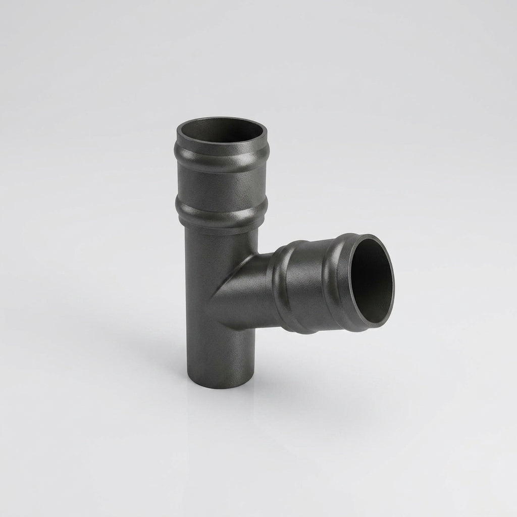 Traditional Aluminium Downpipe Branch 76mm Diameter — RAL 7022 / 112.5 Degrees