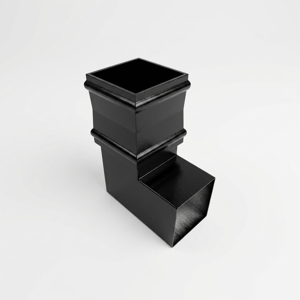 Traditional Aluminium Downpipe Bends 72x72mm – 92.5° & 112.5° — Textured Black / 92.5 Degrees