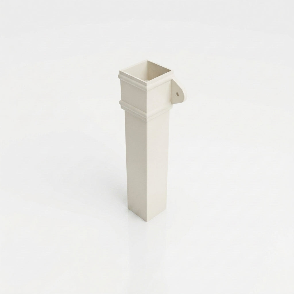 Traditional Aluminium Downpipe 72x72mm x 3m Eared Socket — RAL 9010