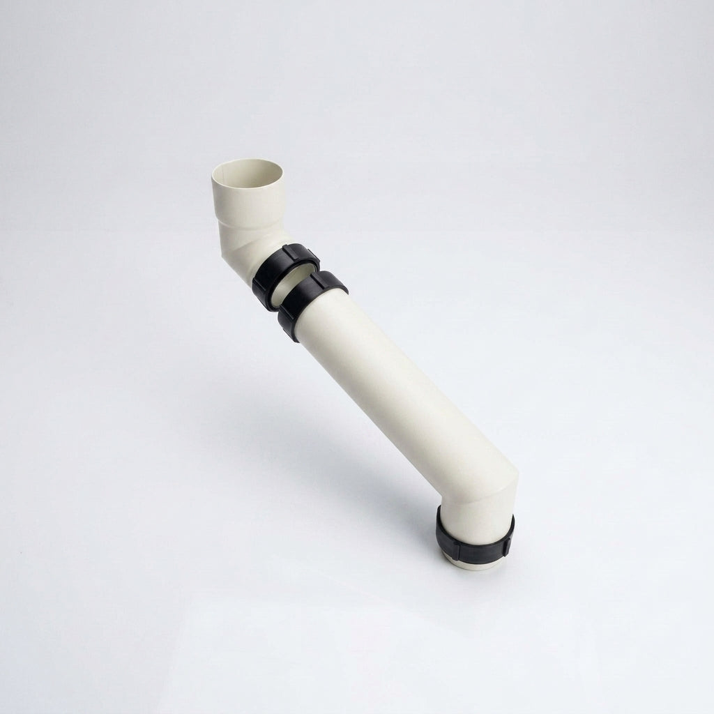 76mm Diameter Flush Joint Adjustable Swanneck Downpipe — RAL 9010