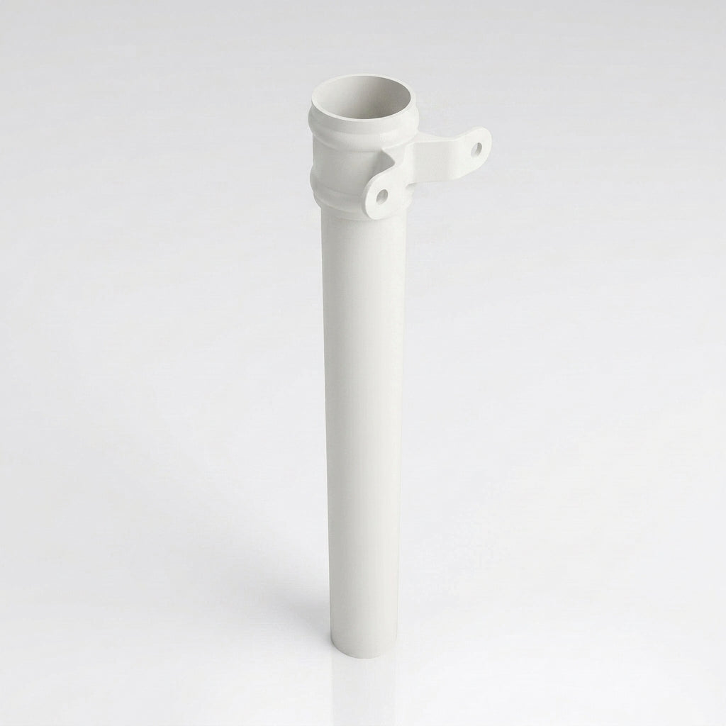 Aluminium Downpipe Length Eared Socket 63mm Dia x 3m — RAL 9016