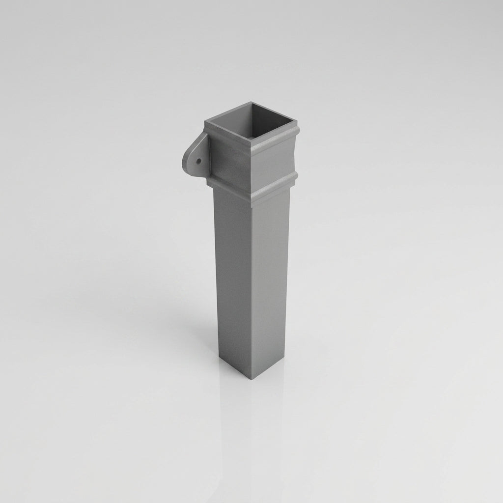 Traditional Aluminium Downpipe Sample — RAL 7037 / 72x72mm
