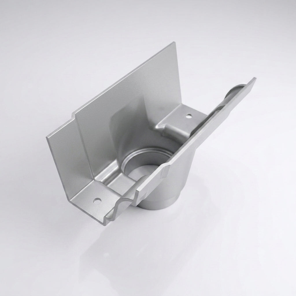Moulded Ogee Gutter Outlet 76mm Diameter 125 x 100mm — RAL 9006