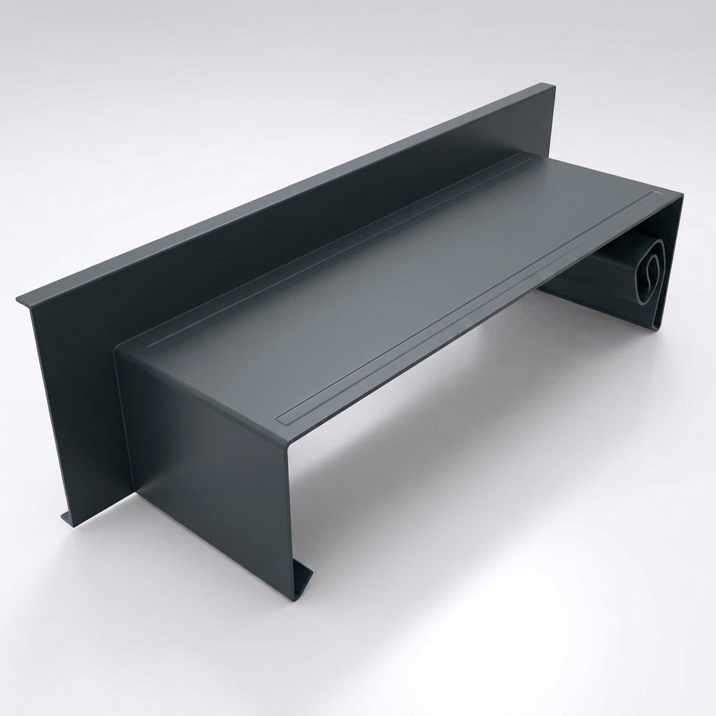 Aluminium Coping Stop End Upstand – Secret Fix — RAL 7016