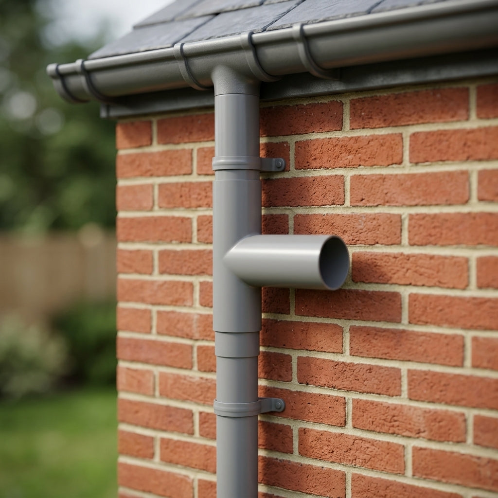 63mm Flush Joint Downpipe Branches – 92.5° or 112.5° Arms — Other Colour TBA / 112.5 Deg (in use)