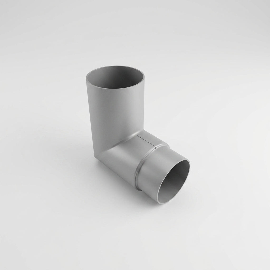 Flush Joint Aluminium Downpipe Bends 63mm Diameter — RAL 9006 / 92.5 Deg