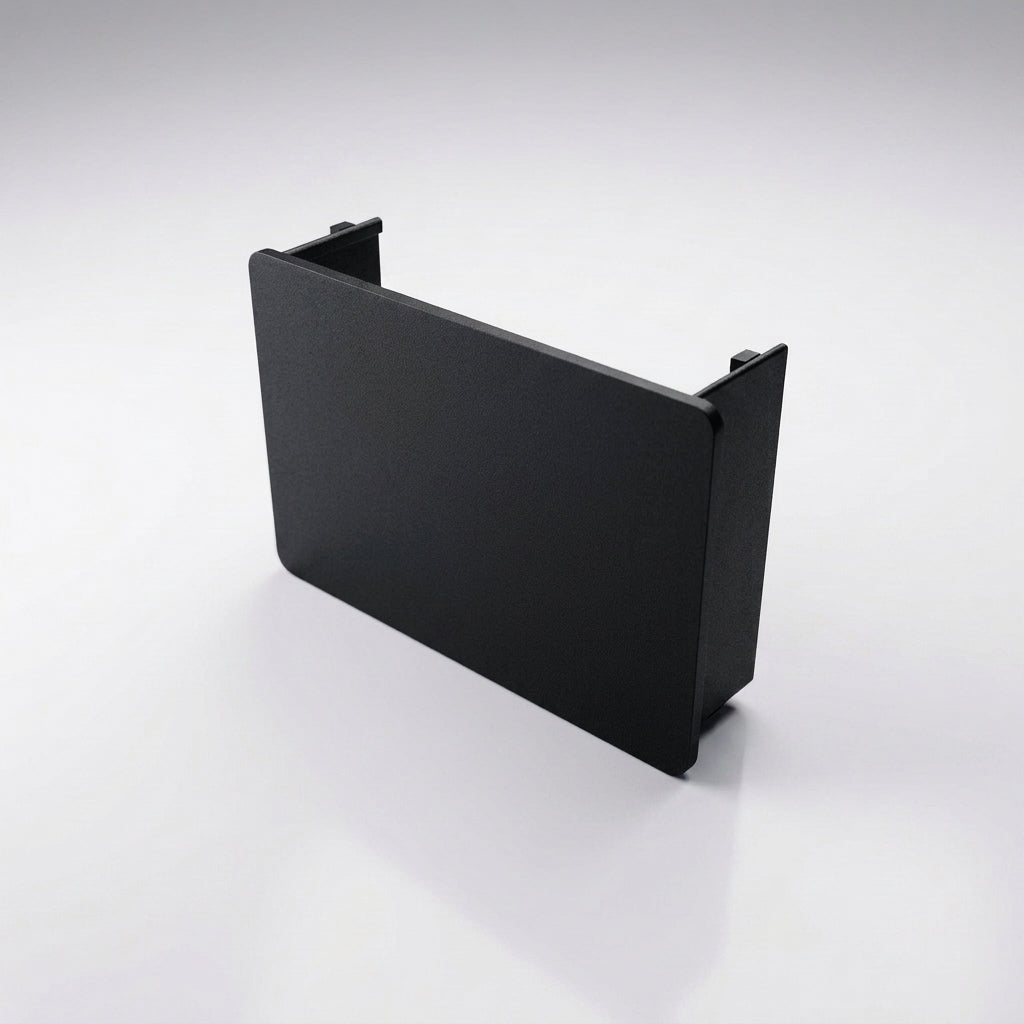 Aluminium Box Gutter Stop End 135 x 100mm — Textured Black
