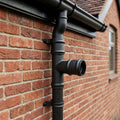 Traditional Aluminium Downpipe Branch 76mm Diameter — Textured Black / 92.5 Degrees (in use)