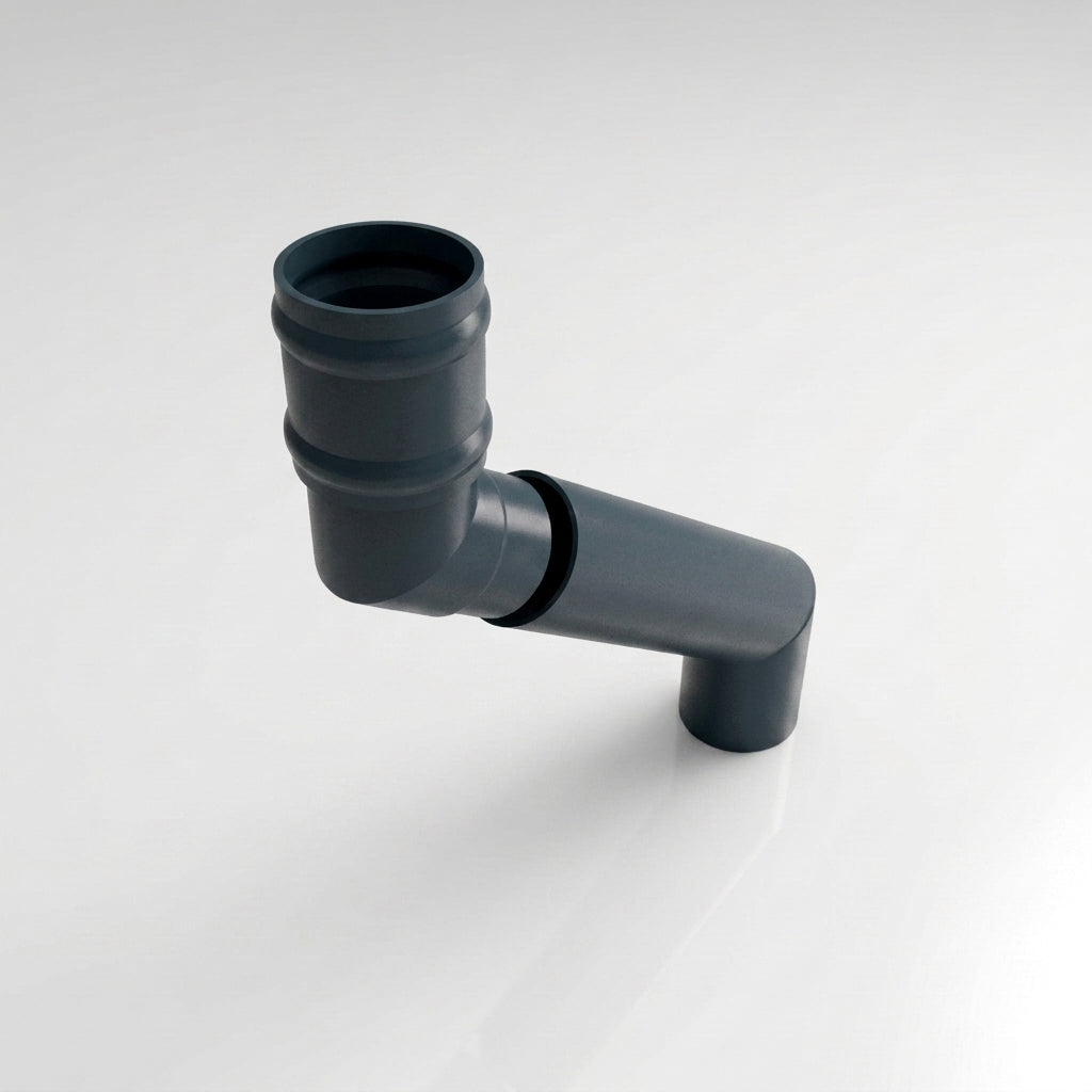 Traditional Adjustable Swanneck 63mm Diameter Aluminium Downpipe — RAL 7016