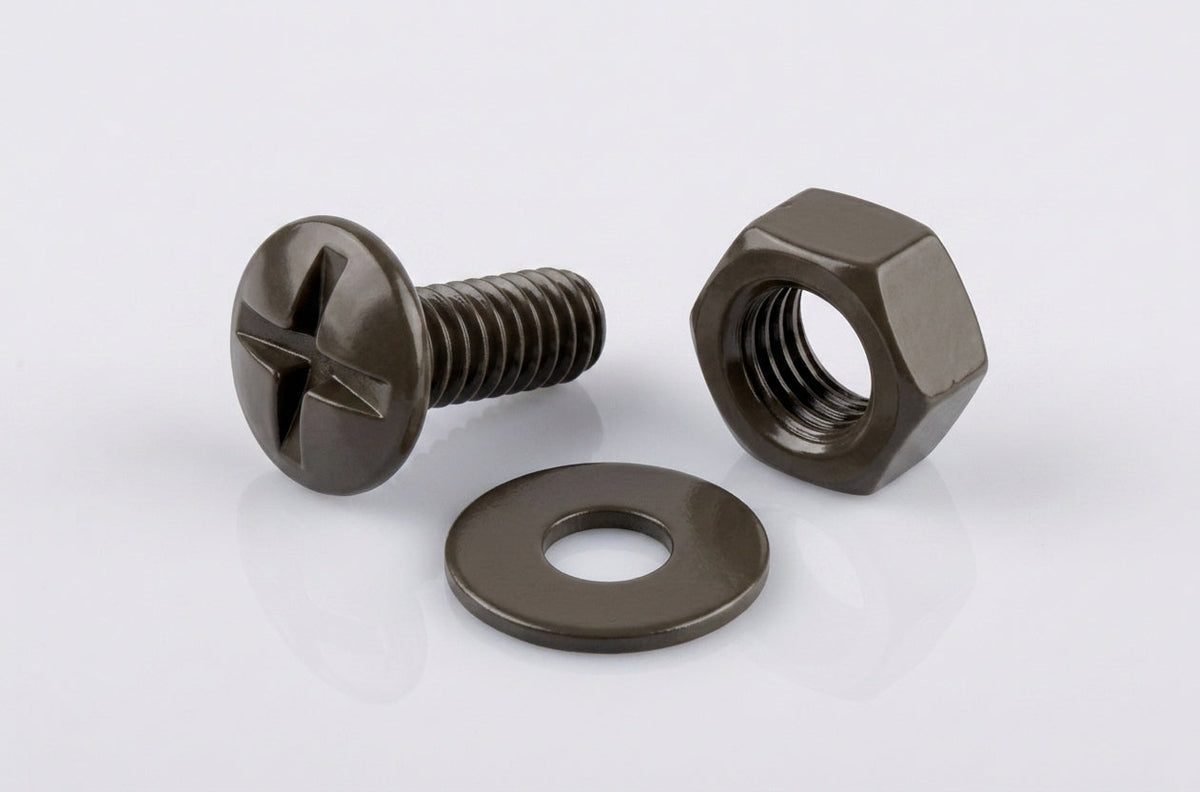 M6 Moulded Gutter Jointing Bolt, Nut & Washer Set (50 Pack) — RAL 7022