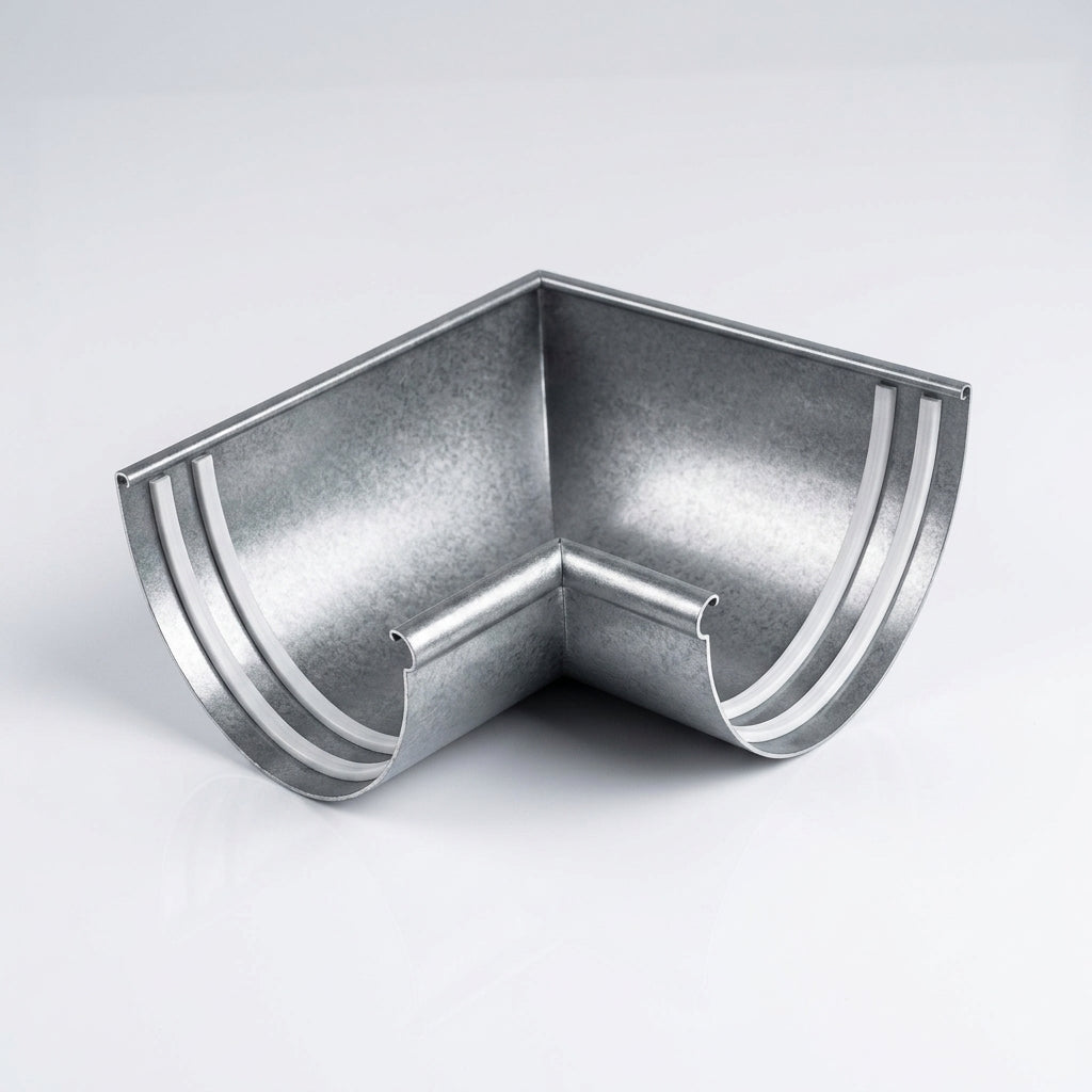 Half Round Aluminium Gutter Angle 135° - 125mm (view 2)