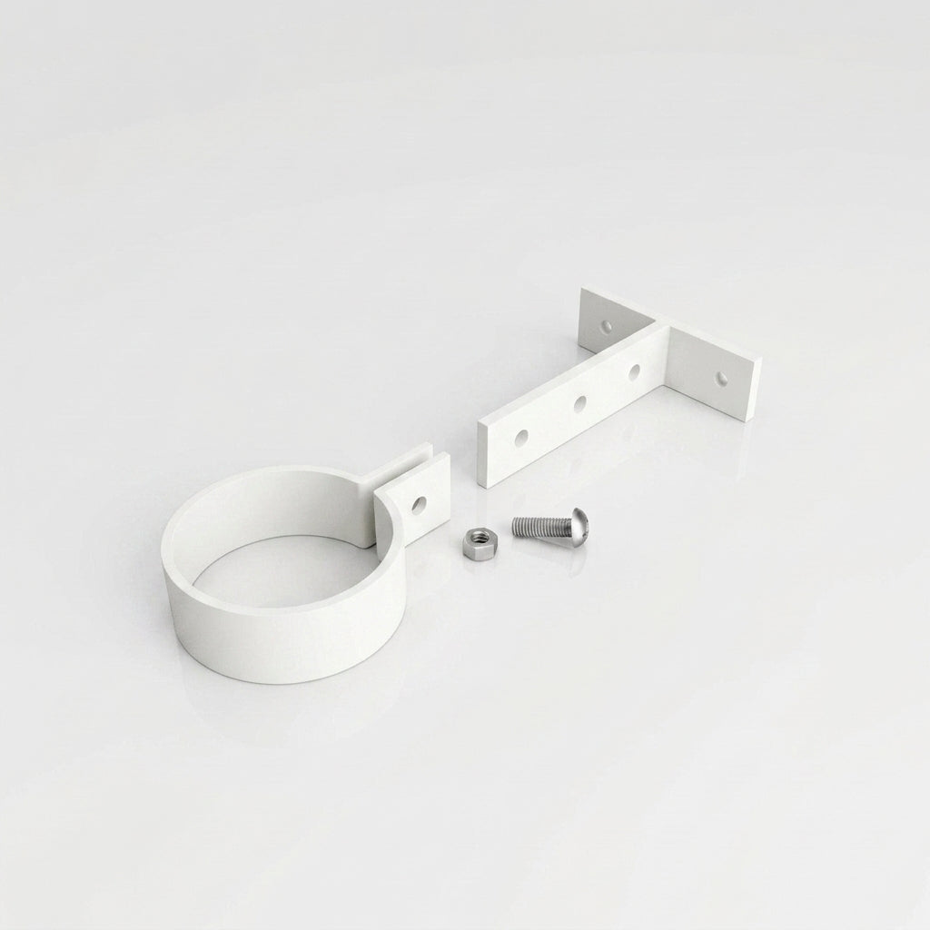 Adjustable Aluminium Pipe Clip 76mm Diameter — RAL 9016