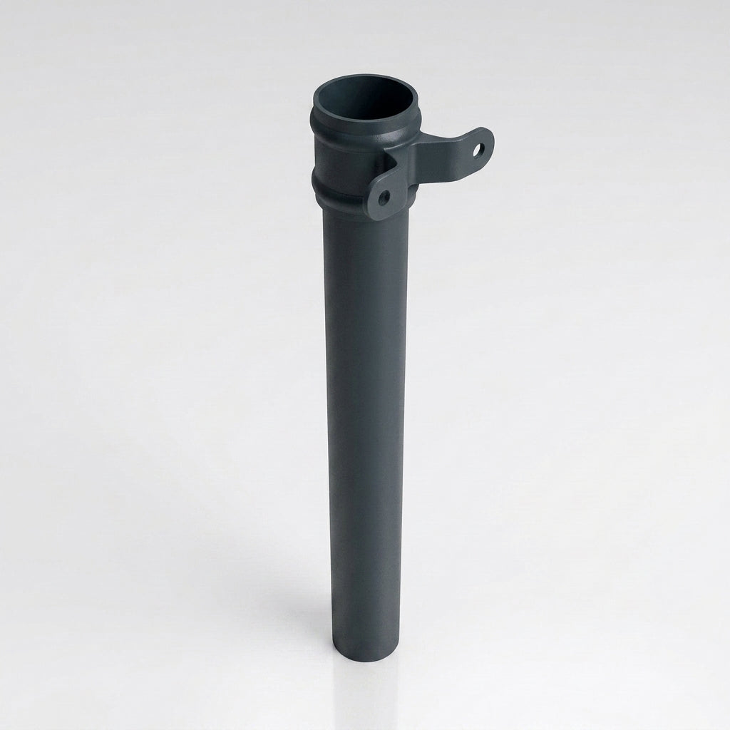 Aluminium Downpipe Length Eared Socket 63mm Dia x 3m — RAL 7016